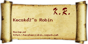 Kecskés Robin névjegykártya